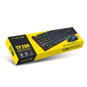 Tf200 Slim Bàn phím chơi game chuột combo có dây RGB Backlit Tiếng Anh Tây Ban Nha nga cho <span class=keywords><strong>gamer</strong></span> PC máy tính xách tay USB - Product Image 3