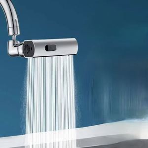 Extension de robinet cascade à rotation 360° à trois niveaux, dispositif anti-éclaboussures universel pour légumes et articles ménagers divers - Product Image 1