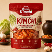 Sachet Doypack Personnalisé à Fermeture Zip Refermable, Anti-fuite, Anti-odeur, Qualité Alimentaire, avec Valve Unidirectionnelle pour Fermentation (Kimchi, Cornichons)