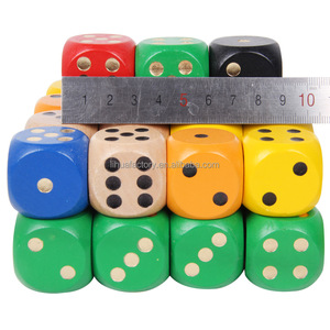 30mm màu 6 mặt xúc xắc góc tròn lớn 1 1/5 "cạnh tròn bằng gỗ xúc xắc với dấu chấm vàng - Product Image 5