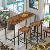 Table de bar en bois et métal 3 pièces personnalisées ensemble de chaises pour cuisine petit déjeuner salle à manger meubles de maison
