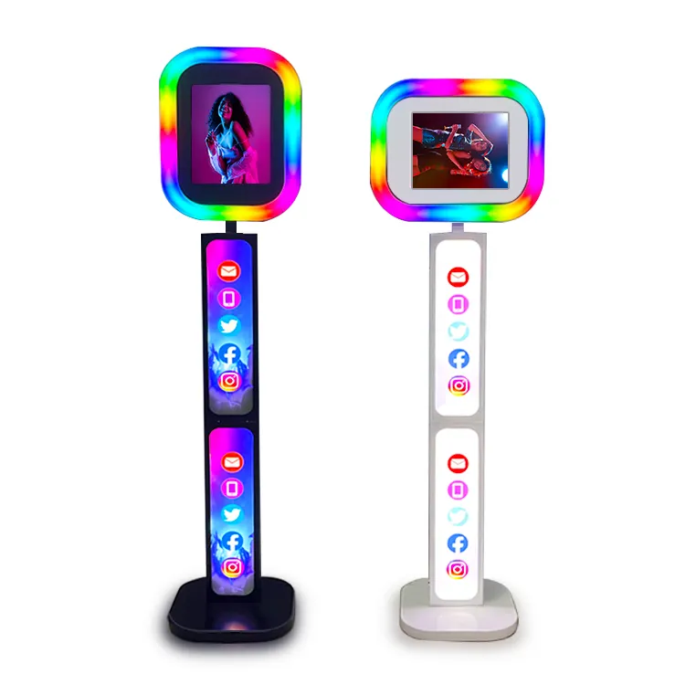 Nieuw Ontwerp Ipad Fotocabine Shell Roamer Kiosk 10.2 11 Pro 12.9 Handheld Shell Ipad Fotocabine Stand Selfie Met Lcd-Scherm