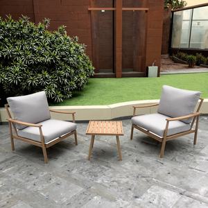 Ensemble de canapés de <span class=keywords><strong>jardin</strong></span> en aluminium à l'aspect <span class=keywords><strong>bois</strong></span> pour l'extérieur, pour la salle à manger, la cour et l'appartement. - Product Image 2