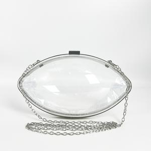 Tas Messenger Bahu Clutch tas bola transparan akrilik baru musim panas tas gaun malam akrilik bening rugbi rantai modis - Product Image 3