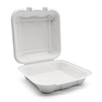 Boîte à hamburger Oasis sans PFAS, biodégradable, en forme de coquille, conteneur alimentaire jetable pour emporter