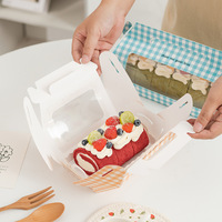 Boîte à gâteau roulé portable, boîte à mousse suisse, emballage pour rouleaux entiers et demi-rouleaux, pour rouleaux de viande effilochée et pâtisseries