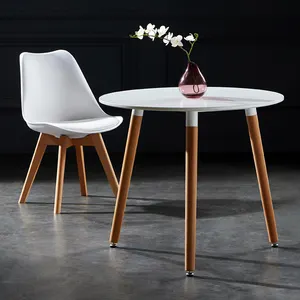 <span class=keywords><strong>Mesa</strong></span> de comedor moderna de madera, juego de sillas de cafetería China <span class=keywords><strong>redonda</strong></span>, restaurante HDF - Product Image 1