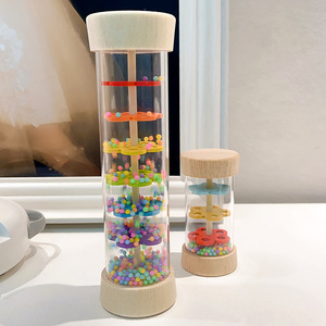 Montessori bé mưa dính cầu vồng đồng hồ cát mưa âm nhạc <span class=keywords><strong>Rattle</strong></span> bé giáo dục đồ chơi <span class=keywords><strong>rainmaker</strong></span> Montessori cảm giác đồ chơi cho trẻ em - Product Image 5