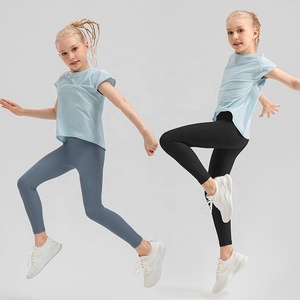 Leggings da allenamento elasticizzati morbidi burrosi per ragazze <span class=keywords><strong>pantaloni</strong></span> da <span class=keywords><strong>Yoga</strong></span> da ballo traspiranti a vita alta per bambini di 6-13 anni - Product Image 6