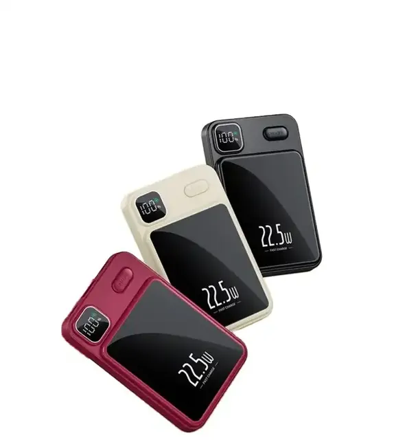 Mini Portable Power Station Magnetic 5000mah/10000mah Fast Wireless Charging LED Display Mini Magnetic Power Bank