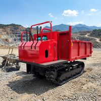 Camion de transport sur chenilles de 1500 kg, benne basculante hydraulique à commande manuelle, petit dumper sur chenilles pour le transport forestier et la protection des rivières