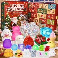 Calendrier de l'Avent 2026 : Ensemble de jouets Squishy, Boîte mystère 'Bun à la vapeur', Compte à rebours de 24 jours, TPR à remontée lente anti-stress, Vente en gros