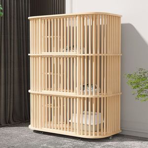 <span class=keywords><strong>Cage</strong></span> à chat en bois véritable élégante et pratique avec une ample surface pour la reproduction et le jeu, accessoires pour chats - Product Image 6