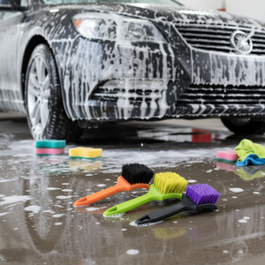 <span class=keywords><strong>Brosse</strong></span> de détaillage automobile à manche court TB-002, poils mixtes haute densité, taille de poignée idéale pour le nettoyage des pneus et des jantes - Product Image 4