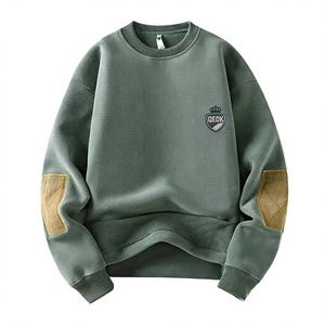 OEM Winter Customize Cotton <b>Fleece</b> <b>Sweatshirts</b> Silk Screen Printing Elbow Applique Custom Embroidery Logo Crewneck <b>Sweatshirt</b> - Product Image 4