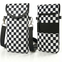 Modellen telefoonhoesje van zacht neopreen, geschikt voor telefoon, geld, pasjes, sleutels, met klittenbandsluiting, crossbody telefoon tas