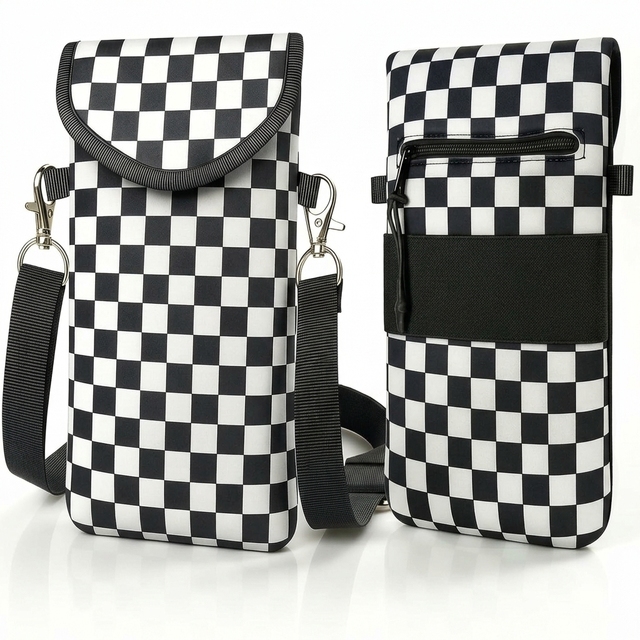 Fashionable Phone Sleeve Case Soft Neoprene Bag for Cell Phone, Cash, Cards, Keys, Velcro Closure Crossbody Phone Bag