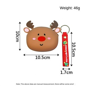 Porte-monnaie et porte-clés en silicone en forme de cerf de Noël, nouveau design créatif, motif faon mignon, vente en gros - Product Image 4