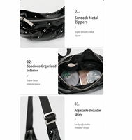 Sac à bandoulière élégant en cuir PU pour femme Shine Lady, avec fermeture éclair métallique, sac sous le bras, idéal pour téléphone, portefeuille et rouge à lèvres