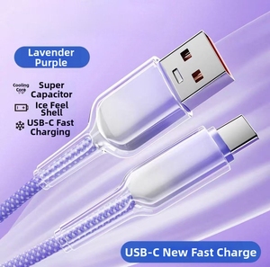 Câble de données en nylon de charge super rapide pour téléphones mobiles Android Coque en nylon tissé durable pas facilement plié ou <span class=keywords><strong>cassé</strong></span> Type-C USB - Product Image 2
