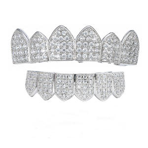 BES sur mesure personnalisé 925 argent VVS D Moissanite diamant hommes Hip Hop 14k or blanc plaque Grillz dents Hip Hop bijoux - Product Image 3