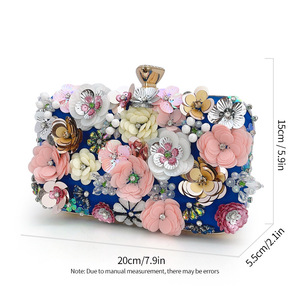 Nouvelle Pochette de Soirée Tendance pour Femme, Sac à Main Fleur Multicolore avec Chaîne, Sac à Bandoulière Fleurs 3D - Product Image 6