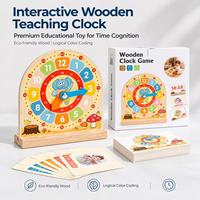 Mainan Edukasi Kayu Berkualitas Tinggi Jam Pengenalan Waktu Digital Mainan Belajar Menunjukkan Waktu Kayu Montessori untuk Anak-anak