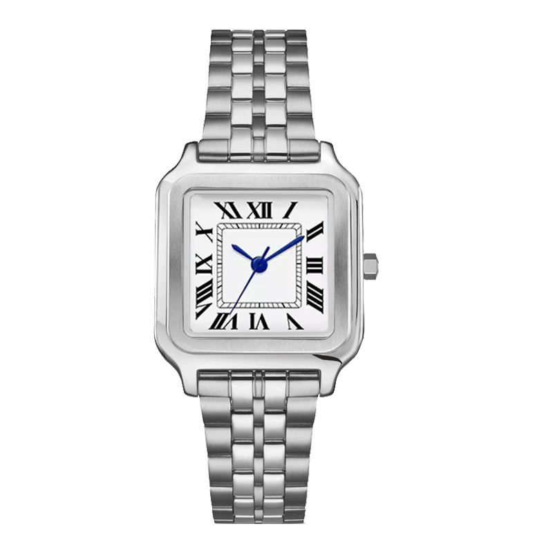 silver and white watch