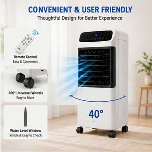 Ventilateur/Chauffage 10L 2000W avec télécommande, humidificateur, purificateur, circulation d'eau, fort débit d'air, faible bruit, efficacité énergétique UE - Product Image 5