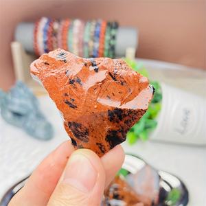 Piedras de Obsidiana Roja Natural al por Mayor, Gemas Negras y Rojas en Bruto para Sanación con Cristales, Fabricación de Joyas, Decoración del Hogar - Product Image 3