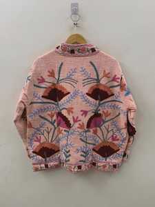 เสื้อแจ็คเก็ตบอมเบอร์ผ้าฝ้ายทอมือลายปักสัตว์สไตล์ซูซานีสีพีชสำหรับผู้หญิง ระบายอากาศได้ดี เหมาะสำหรับฤดูหนาว แฟชั่นบูติก - Product Image 2