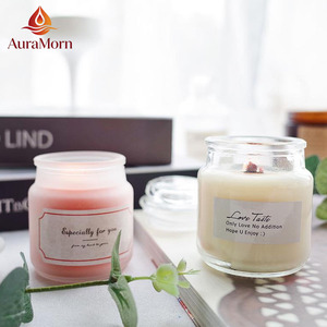 Porte-bougie cylindrique en verre style <span class=keywords><strong>Yankee</strong></span> avec couvercle, couleur personnalisée, parfum d'aromathérapie, décoration DIY pour la maison pour Noël - Product Image 2