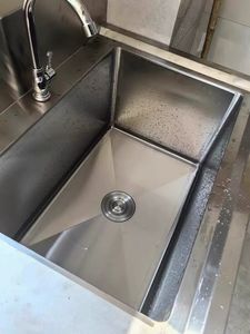 Évier utilitaire extérieur à cuve unique, autoportant, en acier inoxydable 304/201, avec pieds carrés, pour hôtel, cuisine commerciale, poste de travail - Product Image 5