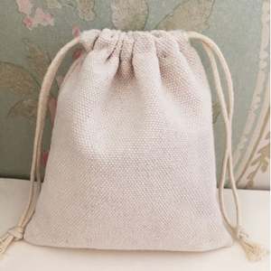 Sac en toile de coton biologique blanc naturel personnalisé avec cordon de serrage, pochette cadeau, emballage pour boucles d'oreilles, sacs à bijoux - Product Image 6