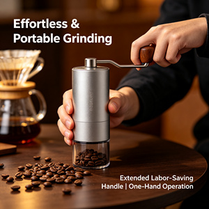 เครื่องบดเมล็ดกาแฟแบบมือหมุนขนาดเล็ก สแตนเลสสตีล แบบพกพา พร้อมแกนบดเหล็ก - Product Image 1