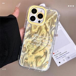 เหมาะสำหรับเคสโทรศัพท์วีโว่ x200 เคสโทรศัพท์ลายดอกไม้ไล่ระดับสีเหลืองป้องกันการตก - Product Image 3