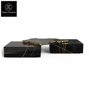 Nouveau design moderne table centrale navarra <span class=keywords><strong>sahara</strong></span> noir mobilier de salon de luxe table basse pour thé en marbre naturel noir - Product Image 1