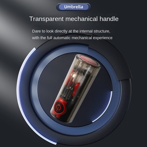 <b>Automatic</b> Mechanical <b>Umbrella</b> 10 Bone Reverse Windproof UV Protection Three-fold Men's Business Bumping Cloth Printed <b>Umbrella</b> - Product Image 4