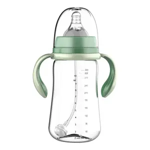 Benutzer definierte umwelt freundliche Bpa Free Neugeborenen Kunststoff Baby Milch flasche Säuglings flasche Set mit Schwerkraft Ball Stroh