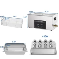 Nettoyeurs à ultrasons 220V avec prise EU pour pièces de modélisme 3D et pièces automobiles, machine de nettoyage à ultrasons avec réservoir de 22L, chauffage et minuterie