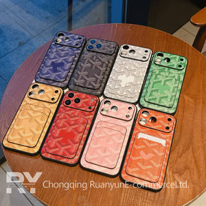 Étui de téléphone en cuir de luxe <span class=keywords><strong>avec</strong></span> fentes pour cartes, protection intégrale antichoc, design premium pour iPhone 17 Pro – Vente en gros usine - Product Image 5