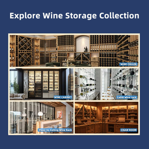 Mueble Moderno para Vino <span class=keywords><strong>de</strong></span> <span class=keywords><strong>Madera</strong></span> Maciza y Metal con Diseño Modular, Sin Necesidad <span class=keywords><strong>de</strong></span> Ensamblaje, para Exhibición Horizontal/<span class=keywords><strong>Vertical</strong></span> - Product Image 2