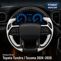 CCExcellent Weißes Leder Weiße Flocken Echtes Carbon-Faser-Lenkrad für Toyota Tundra / Tacoma 2024-2026