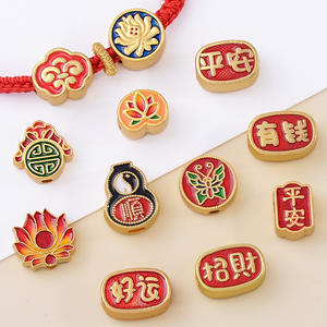 2025 gran oferta oro antiguo riqueza Nafu pequeño colgante pulsera colgante paz alegría aleación DIY Accesorios - Product Image 4