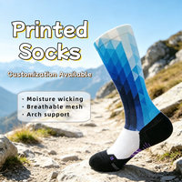 Chaussettes de sport imprimées personnalisées avec coussinets de compression pour l'arche du pied, respirantes et absorbant l'humidité