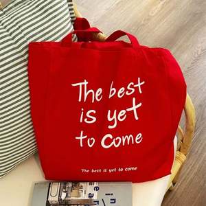 Bolso de Mano de Lona de Algodón con Asa de Cuerda Ecológica y Logotipo Personalizado, Reutilizable con Impresión de Letras - Product Image 1