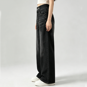<span class=keywords><strong>Jeans</strong></span> a Vita Alta Personalizzati con Elastico in Vita, Vestibilità Lusinghiera e Snellente, Pantaloni in Denim a Zampa d'Elefante per Donna con Silhouette Eccellente - Product Image 3