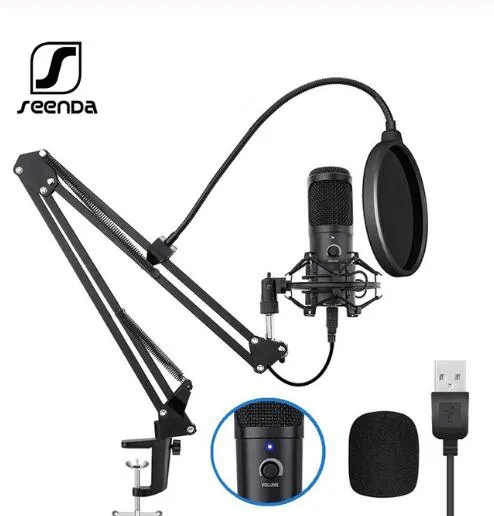 Microfone usb 192khz/24bit, conjunto de microfone usb de podcast, condensador, para pc, laptop, karaoke, youtube, gravação de estúdio