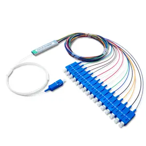 Divisor PLC 1x16 com conector SCUPC, preço de fábrica, tipo SM monofásico, fibra óptica, divisor PLC 1x16, tipo mini