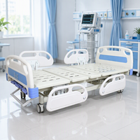 Lit d'hôpital manuel à 3 manivelles, hauteur réglable de 530 mm à 720 mm, plateau en acier, barrières de sécurité antidérapantes en PP, capacité de charge de 250 kg